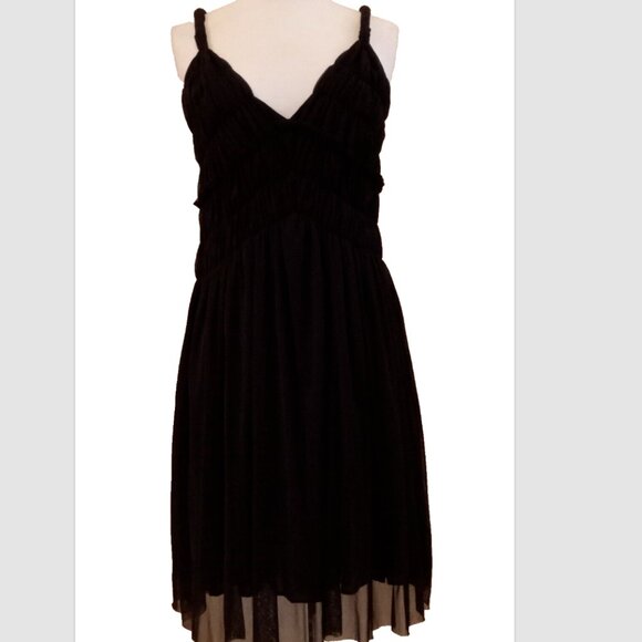 Basil & Maude Flowy Gathered Semi-Sheer Greek Tulle Dress (Stretchy) Size Small - Picture 1 of 9